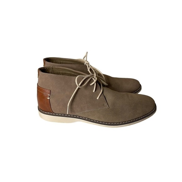 Steve Madden M-Devlyn Chukka Boots 11.5 M Gray Faux Leather Lace-Up Shoes Men’s - Picture 2 of 8